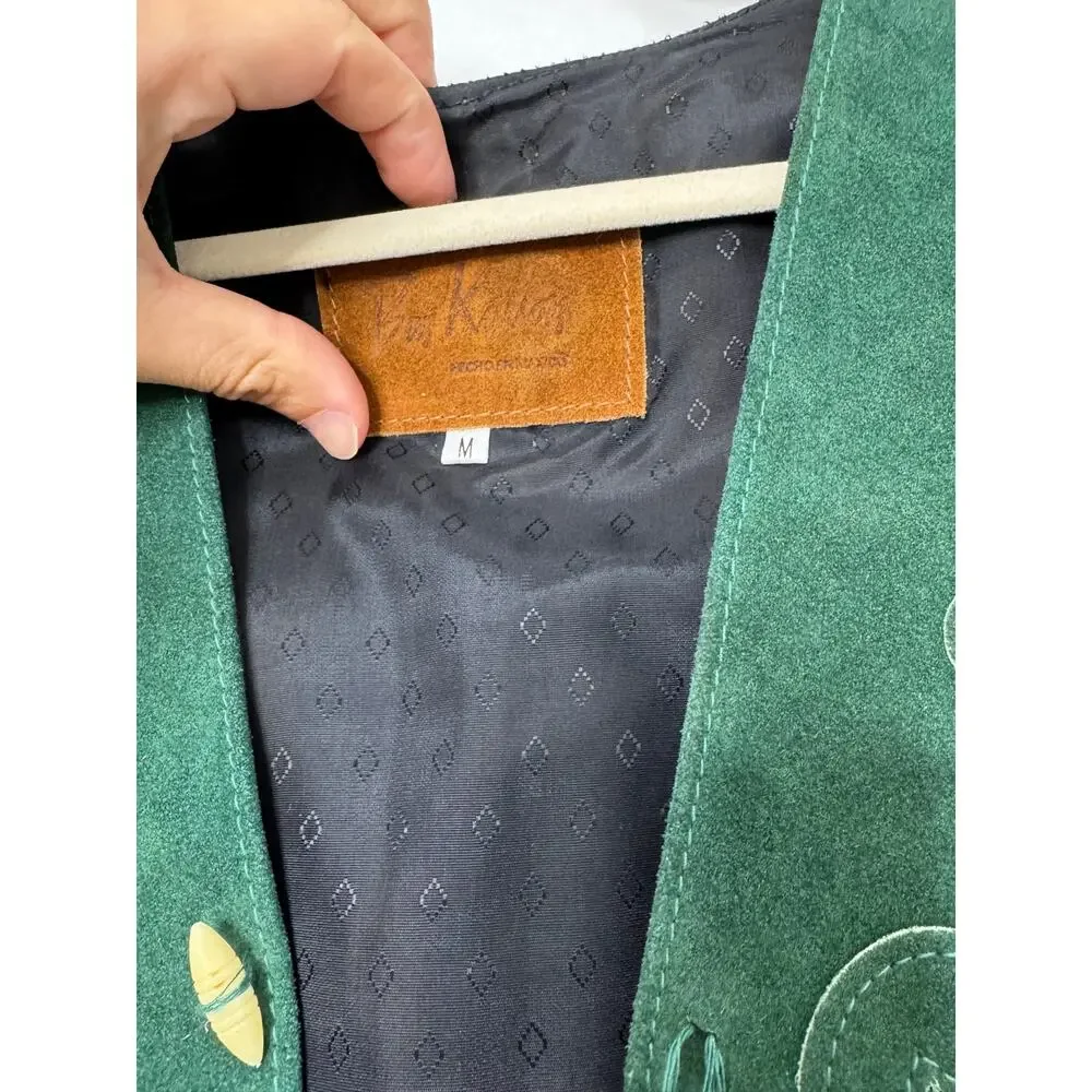 Vintage Lot of 4 Ben Kalton Fringe Leather Shawl Vests Western Rodeo Capelet Mex - Picture 13 of 16